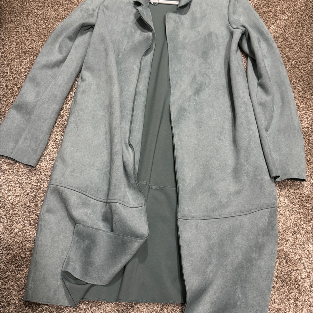 Elegant Women's Grayish Blue Coat
